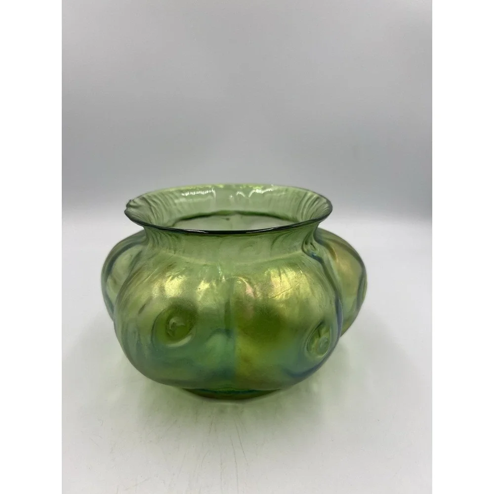 Antique Loetz Creta Rusticana Iridescent Art Glass Vase Bohemian Austria | c1900